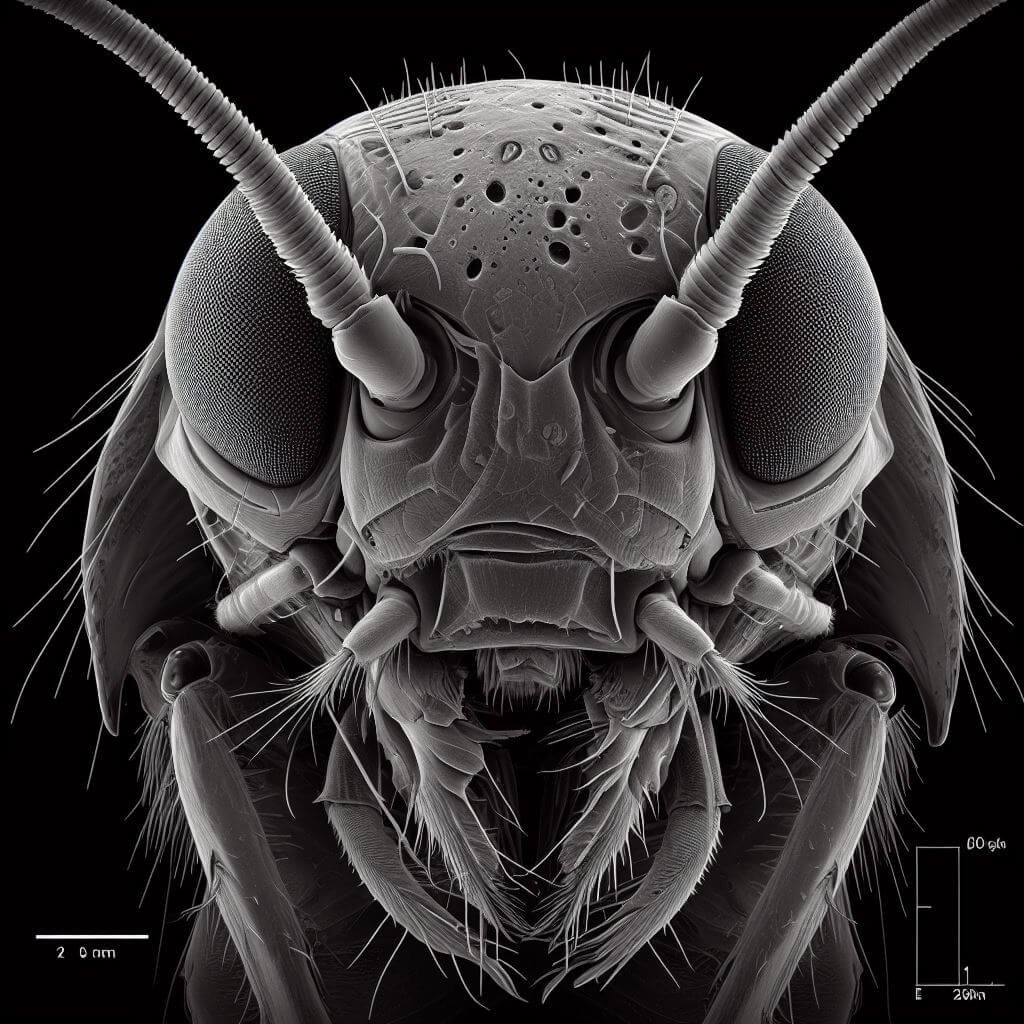 a cockroach look like under a microscope